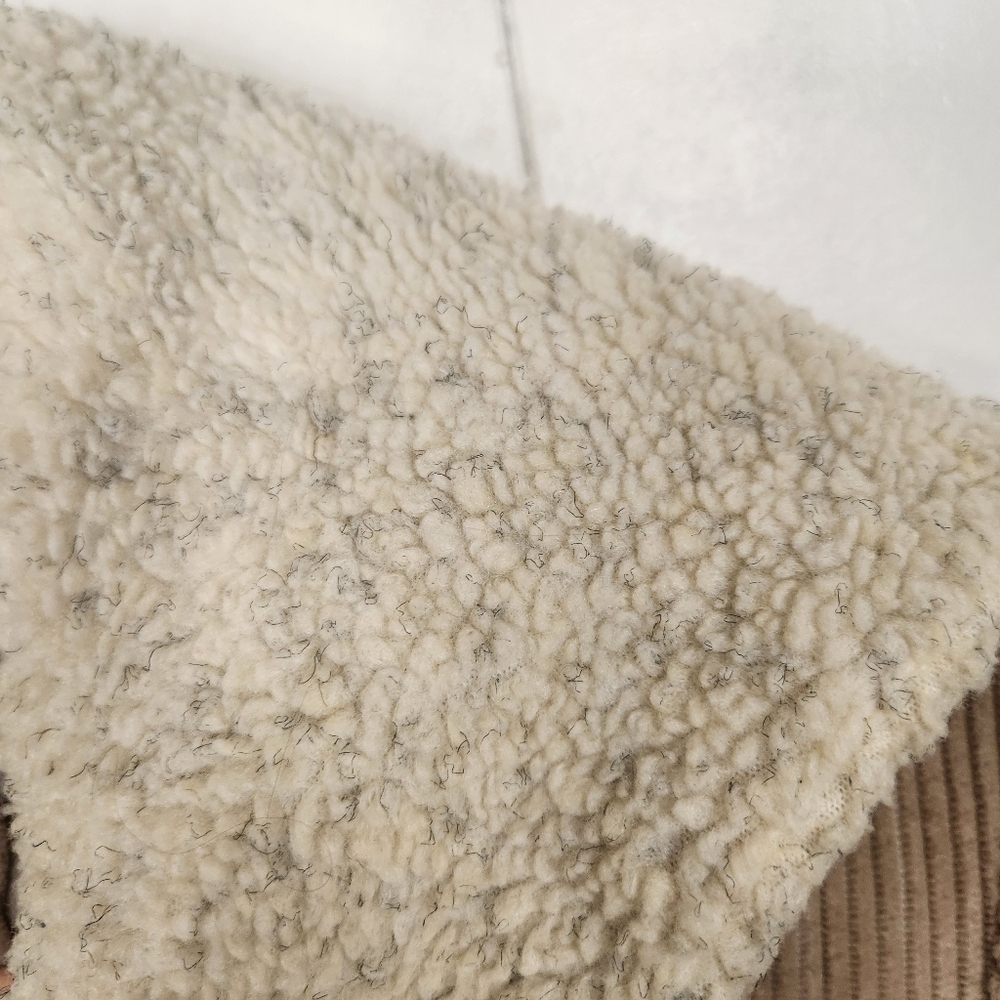 Vintage Brown Corduroy Sherpa Trim Winter Jacket Coat 90s Y2K Womens Size Medium - Picture 5 of 14